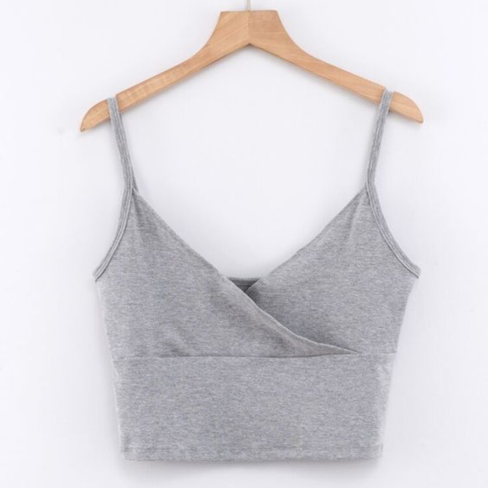 space dye surplice front cami top